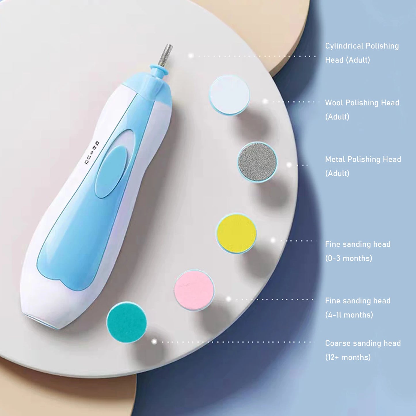 Sanftes Baby Nagelpflege-Set 6-in-1 Elektrischer Nagelschneider mit Aufsätzen